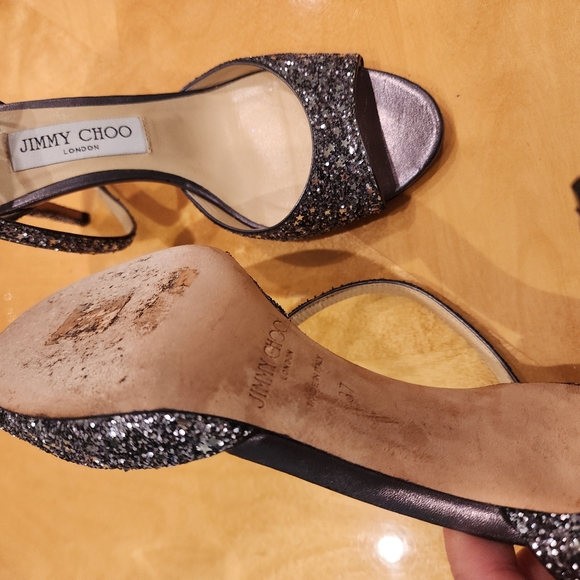 Jimmy Choo star coarse glitter sandals 37 - Picture 7 of 9